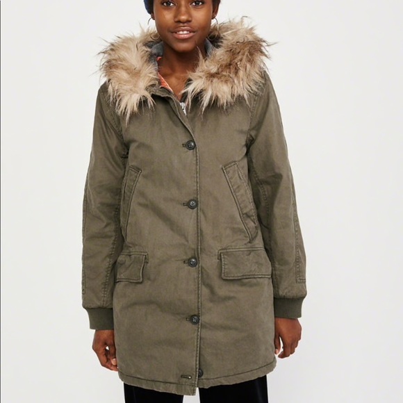 NWT Abercrombie and Fitch Twill Parka - Picture 2 of 6